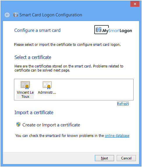 Configure a smart card