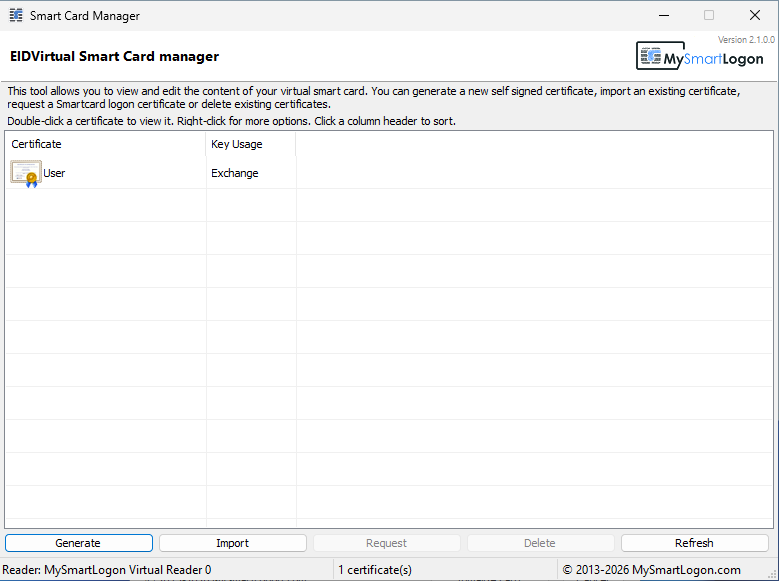 Manage certificates