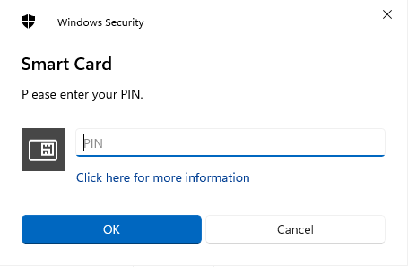 Standard PIN prompt