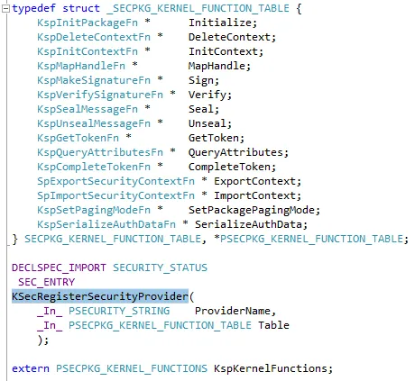 KSecRegisterSecurityProvider signature