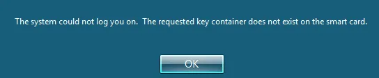Key container does not exist error