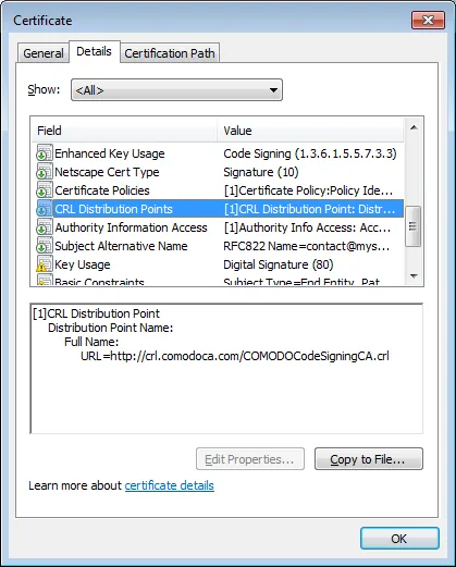 certutil -urlfetch working CRL check