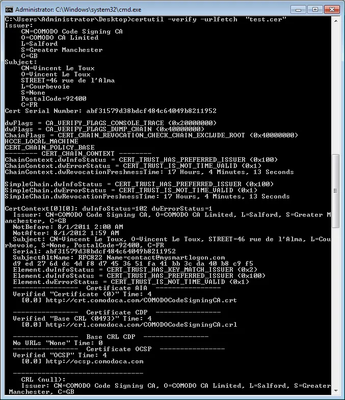 certutil -urlfetch no network error